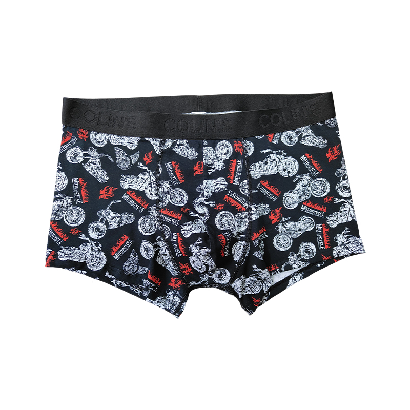 Men's Printed Boxer Trousers With Ribbed Stitching